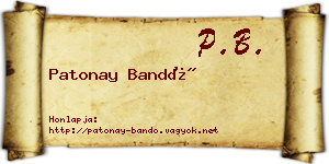 Patonay Bandó névjegykártya